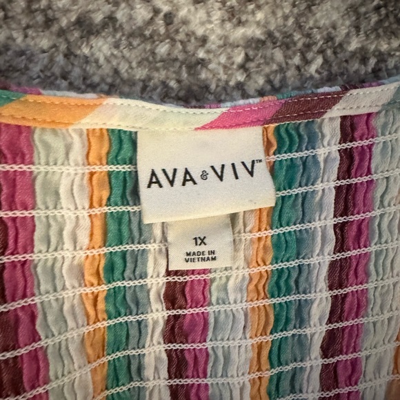 Ava @ Viv striped dress 1X 🩷💚🩵💛 - Picture 2 of 3
